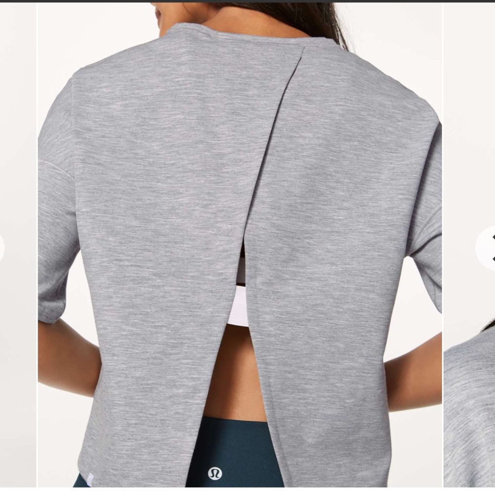 lululemon athletica Grey Split-Back Crop Top
